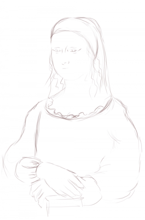 Creation of Mona Lisa with a Pearl earring: Step 1